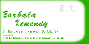 borbala kemendy business card